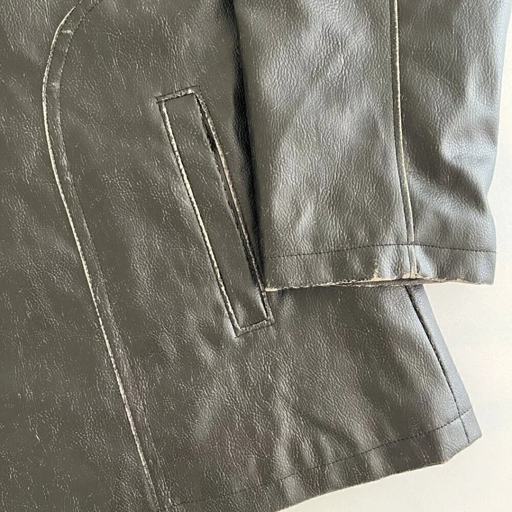 BC Ethic Faux Distressed Long Leather Jacket - Picture 5 of 9